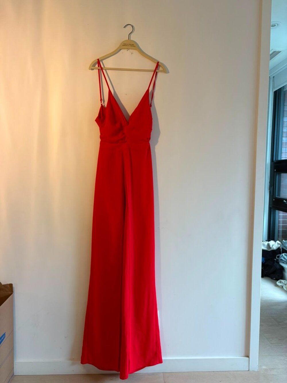 ❤️ LUXXEL Red Wide-Leg Cutout Jumpsuit – Size M